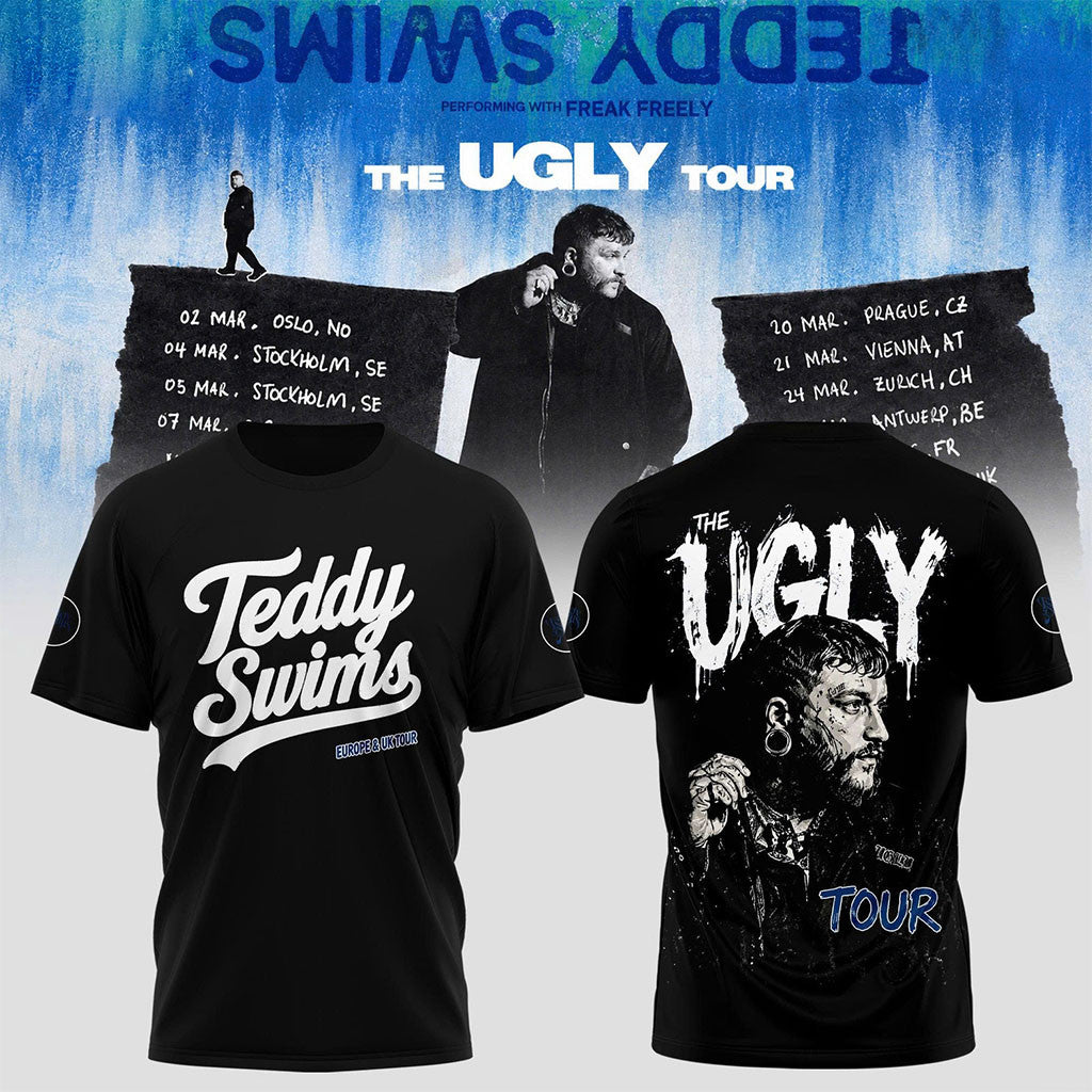 Teddy Swims Merch The Ugly Europe And UK Tour 2027 T-Shirt Concert Outfits For Music Fans - Merchluma