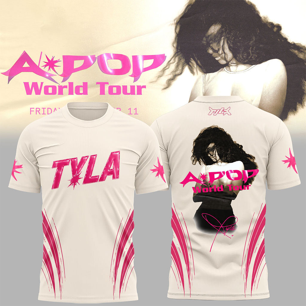 Tyla Apop World Tour 2026 Signature T-Shirt Tyla Merch Concert Outfits Present For Fans - Merchluma