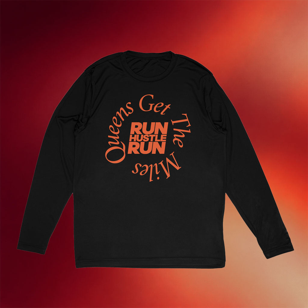 Run Hustle Run Merch 2026 Run Hustle Run Queens Get The Miles Long Sleeve T-Shirt BFF Gifts - Merchluma