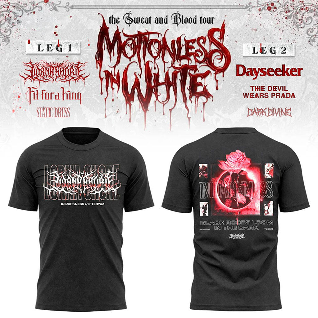 Motionless In White The Sweat And Blood Tour 2026 T-Shirt MIW Merch Concert Outifts For Fans - Merchluma