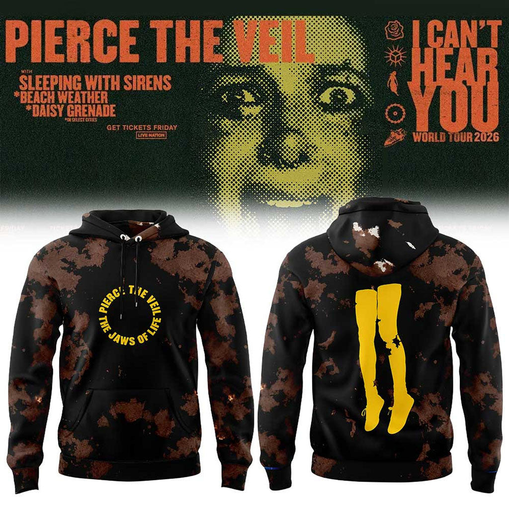 Pierce The Veil Merch I Can't Hear You World Tour 2026 Tour Hoodie Best Gifts For Music Lovers - Merchluma