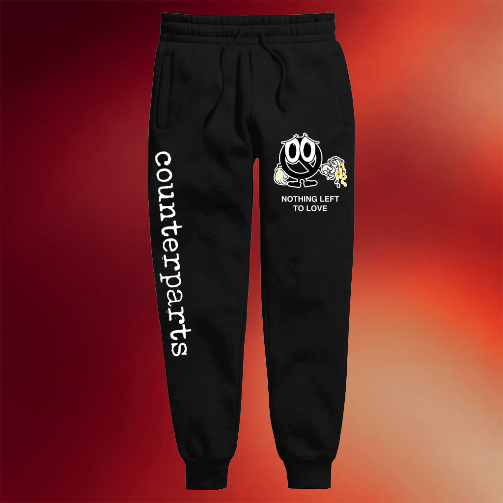 Counterparts Merch Sad Face Black Sweatpants Nothing Left To Love Apparel Him Gifts - Merchluma