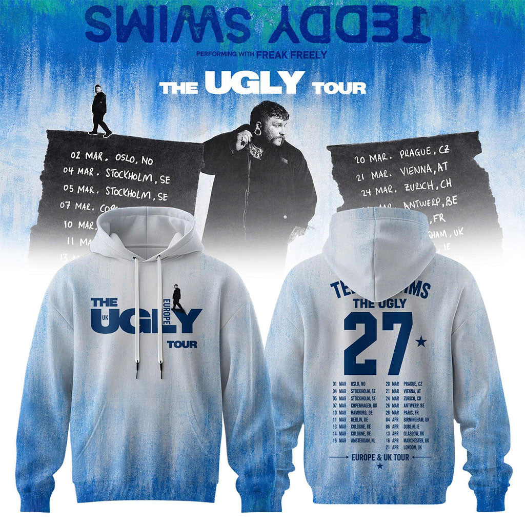 Teddy Swims Merch TS The Ugly Europe And UK Tour 2027 Hoodie Concert Outfits Gift For Fans - Merchluma