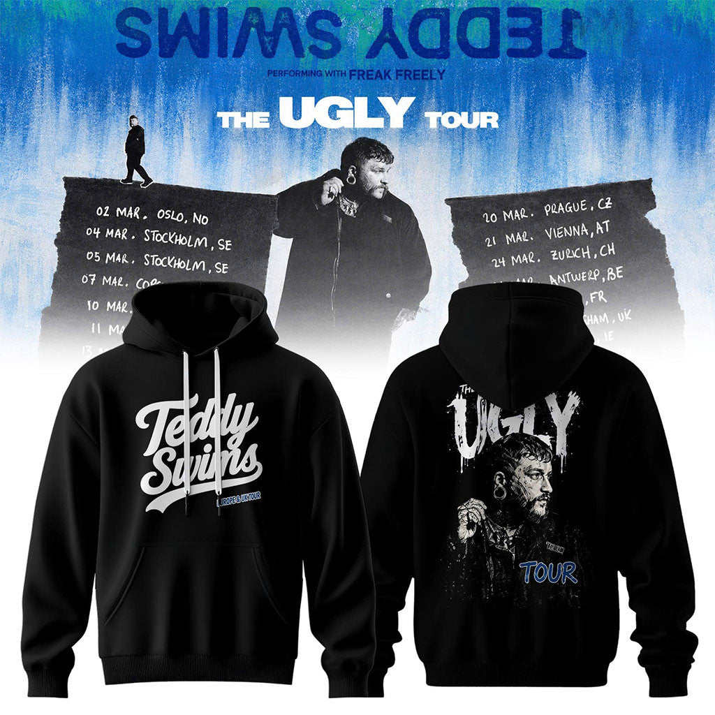Teddy Swims Merch TS The Ugly Europe And UK Tour 2027 Hoodie Black Gift For Music Lovers - Merchluma