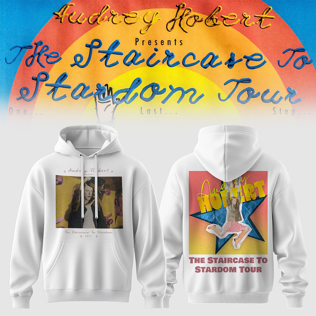 Audrey Hobert The Staircase To Stardom Tour Hoodie White Audrey Hobert Merch Friends Gifts - Merchluma