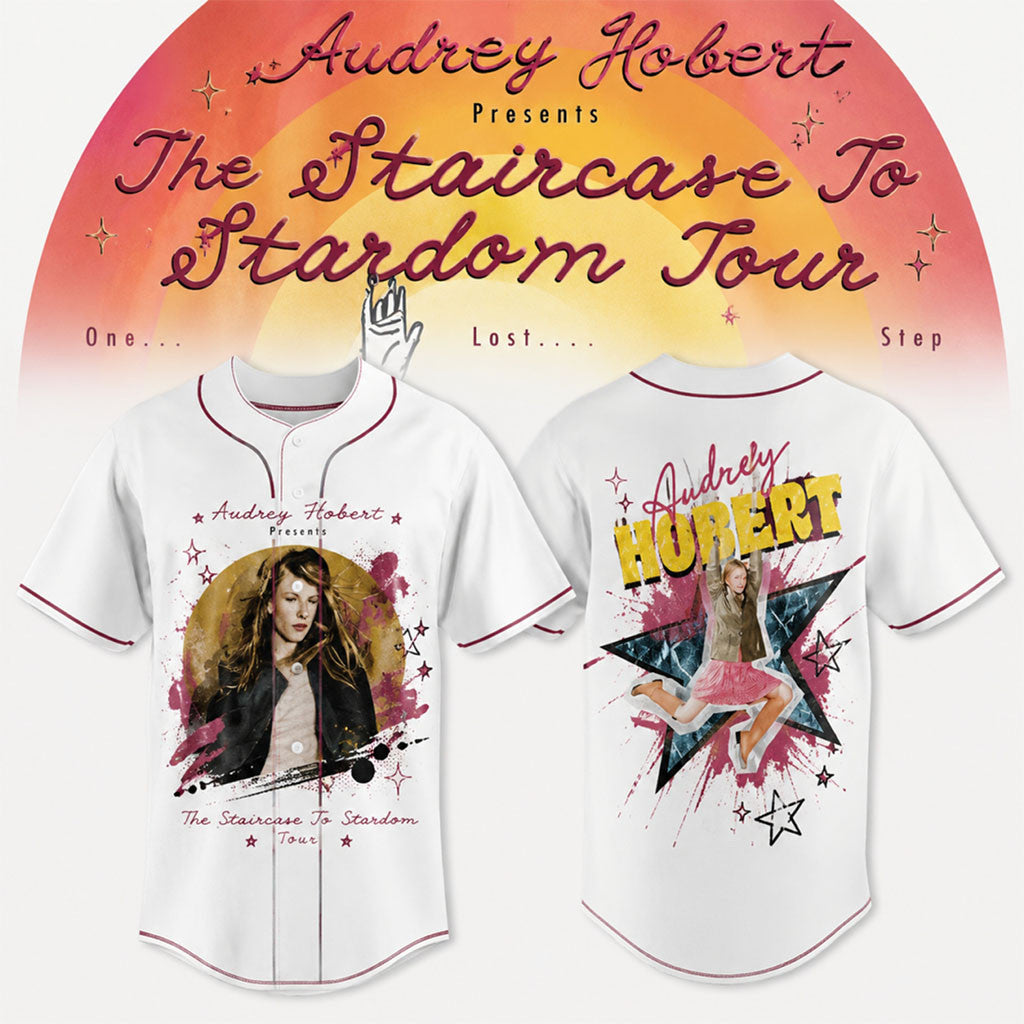 Audrey Hobert The Staircase To Stardom Tour Baseball Jersey Audrey Hobert Merch BFF Gifts - Merchluma