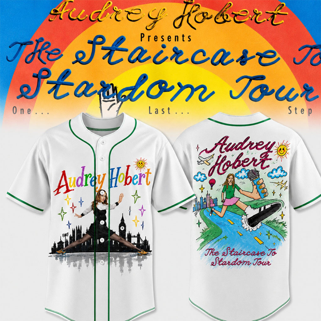 Audrey Hobert The Staircase To Stardom Tour Baseball Jersey White Audrey Hobert Merch Fan Gifts - Merchluma