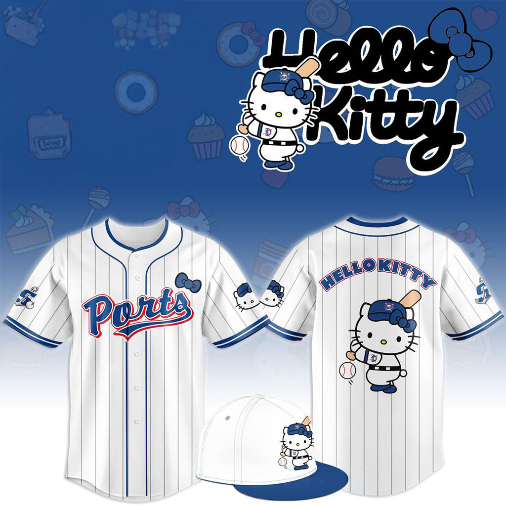 Stockton Ports x Hello Kitty Classic Striped 2026 Night Game Jersey Stockton Ports Merch - Merchluma