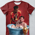 2026 Lamine Yamal Win World Cup And Messi Cry Shirt Spain Champions Merch Soccer Meme Funny Tee - Merchluma