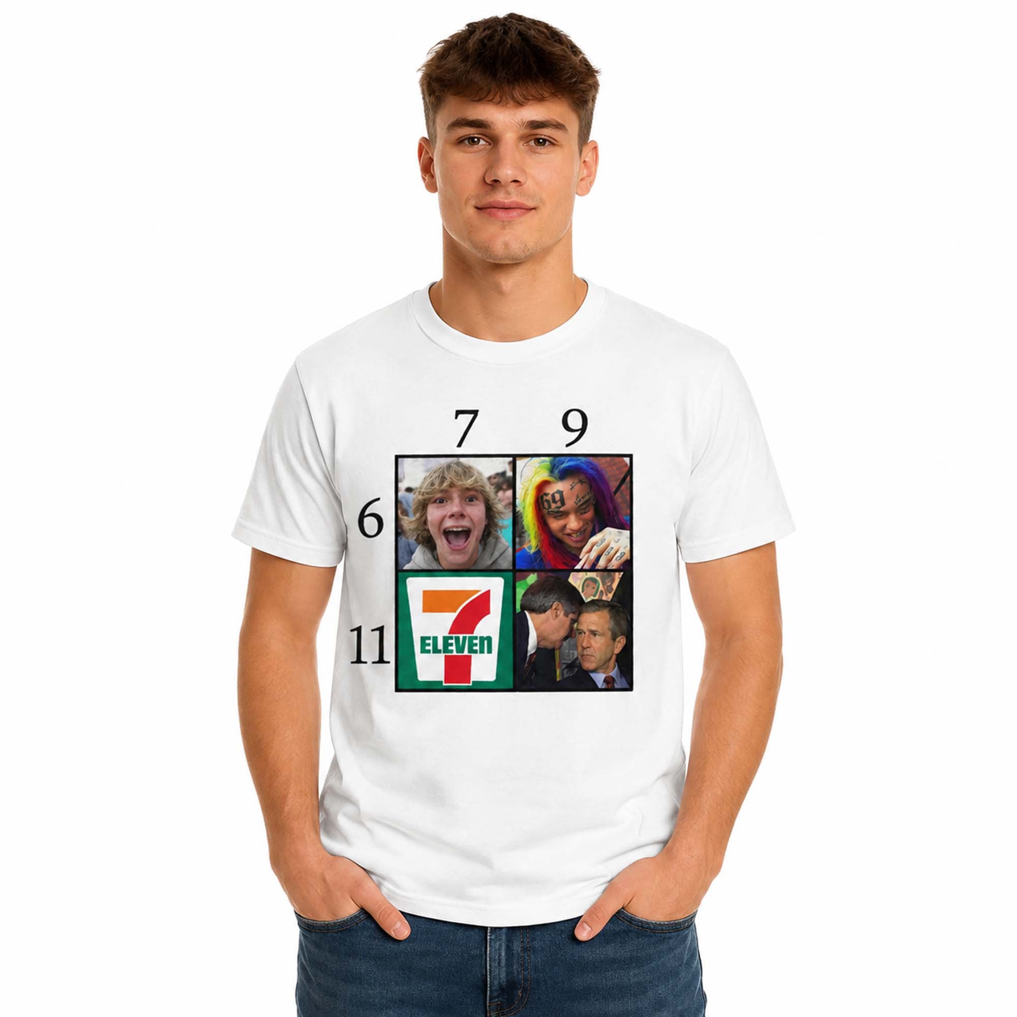 67911 Tekashi 6ix9ine George W Bush Shirt Funny Trendy Meme T-Shirt Gift For Brothers - Merchluma