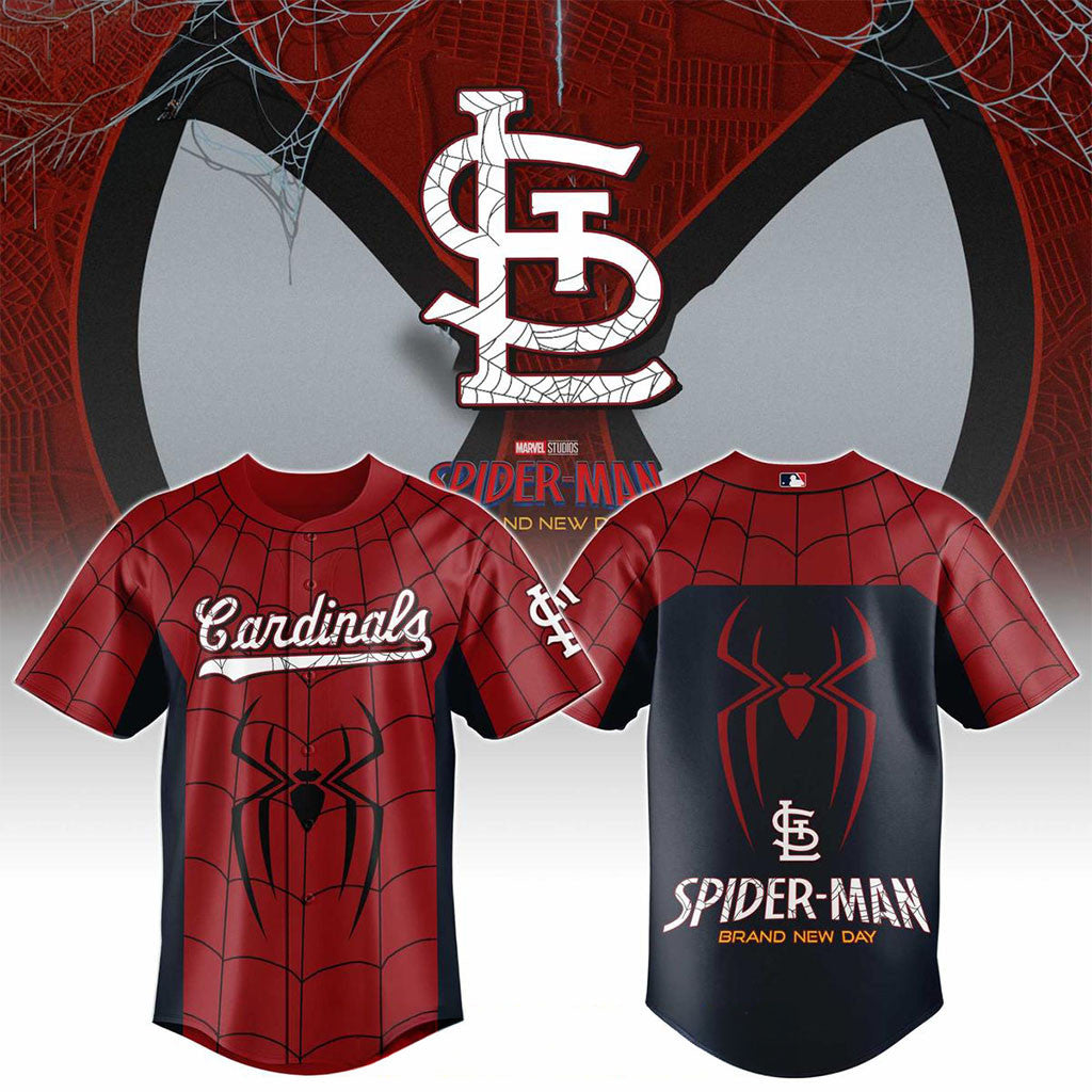 St Louis Cardinals x Spider-Man Brand New Day 2026 Theme Game Jersey Cardinals Merch Fan Gifts - Merchluma