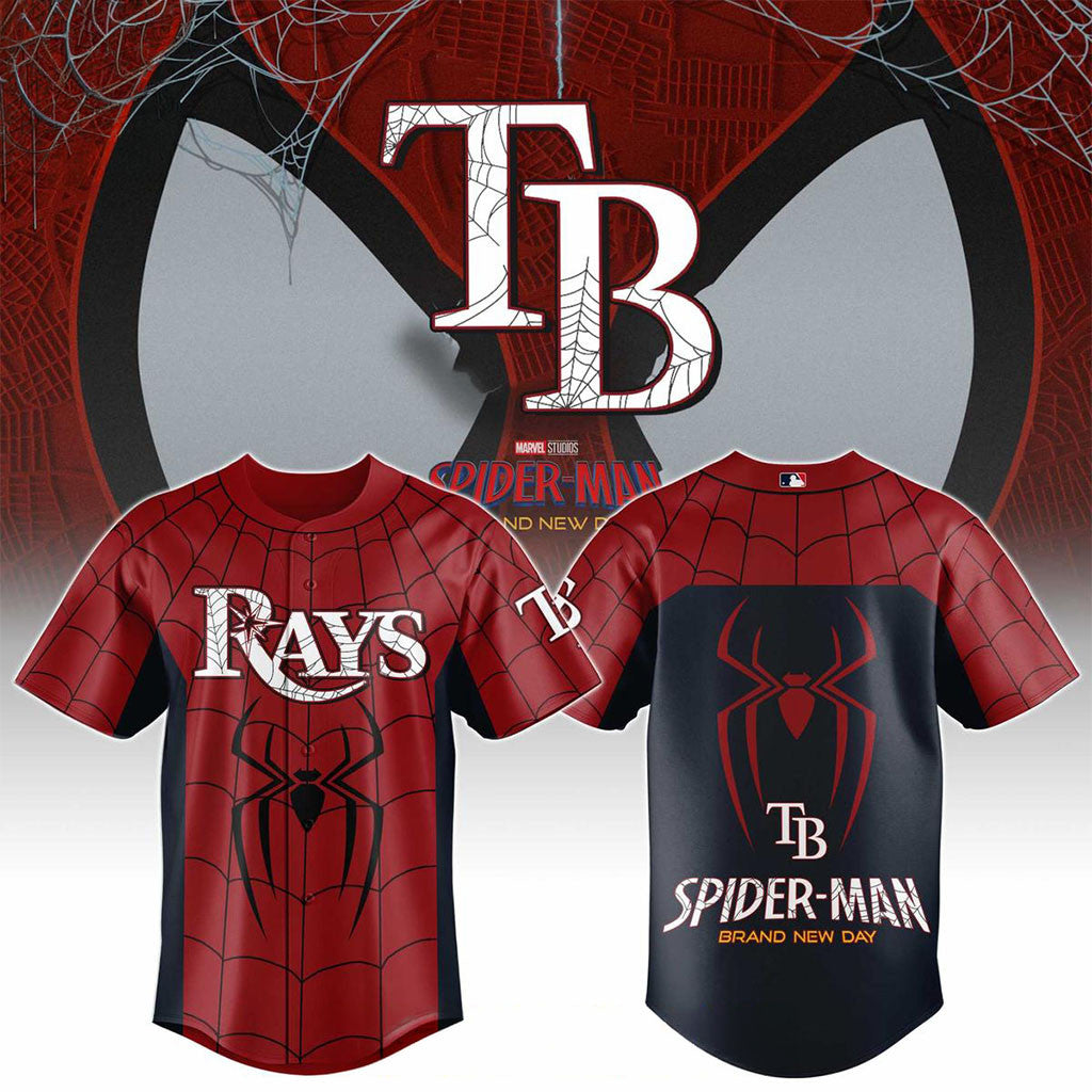 Tampa Bay Rays x Spider-Man Brand New Day 2026 Theme Game Jersey TB Rays Merch Gifts For Fans - Merchluma