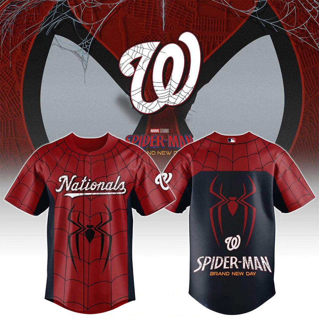 Washington Nationals X Spider-Man Brand New Day 2026 Theme Game Jersey Nationals Merch Gifts - Merchluma