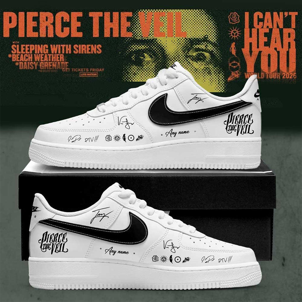 Custom Pierce The Veil Merch I Can't Hear You World Tour 2026 Signature Shoes Her Gifts - Merchluma