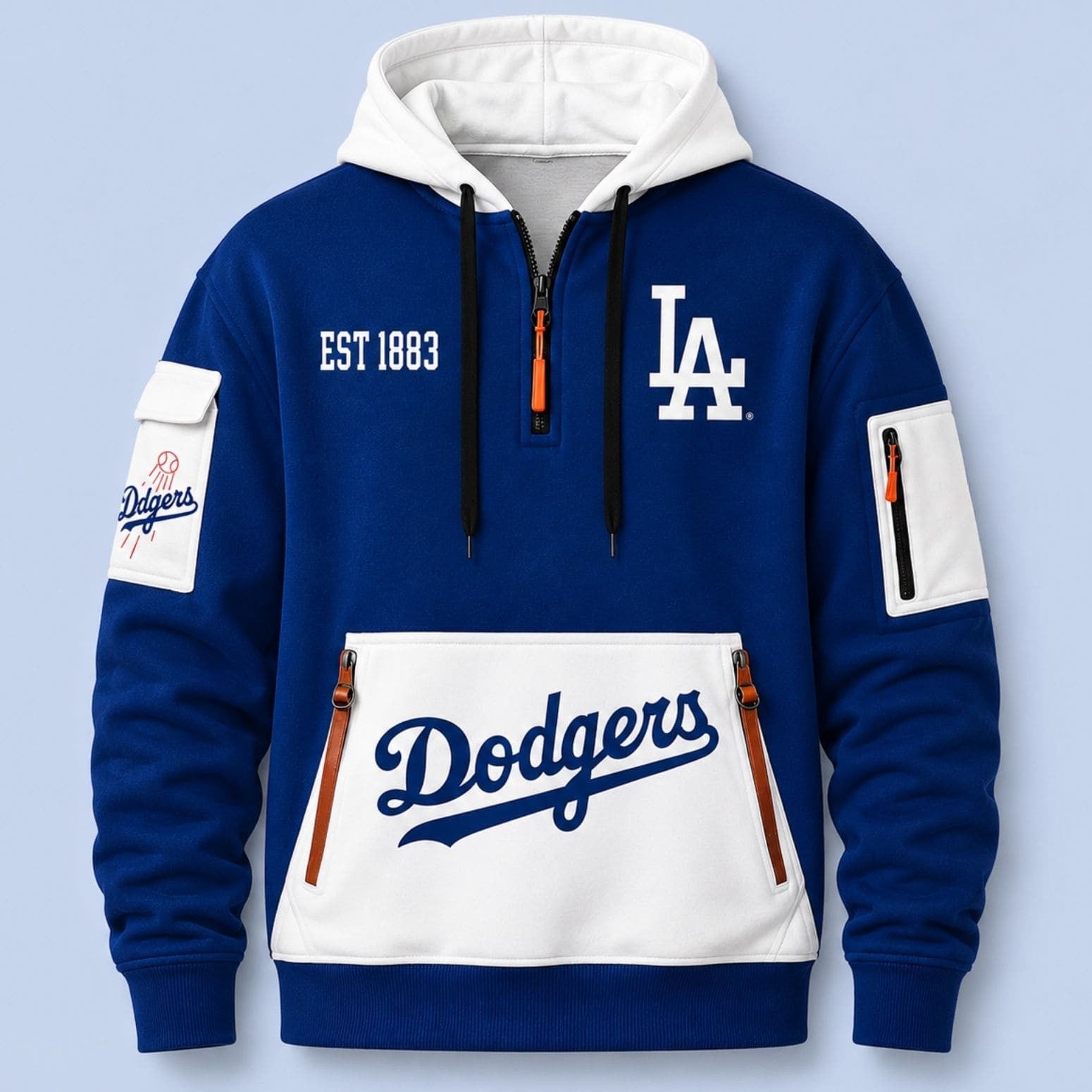2026 Dodgers EST 1883 Quarter Zip Hoodie Los Angeles Dodgers Merch Gift For Baseball Fans - Merchluma