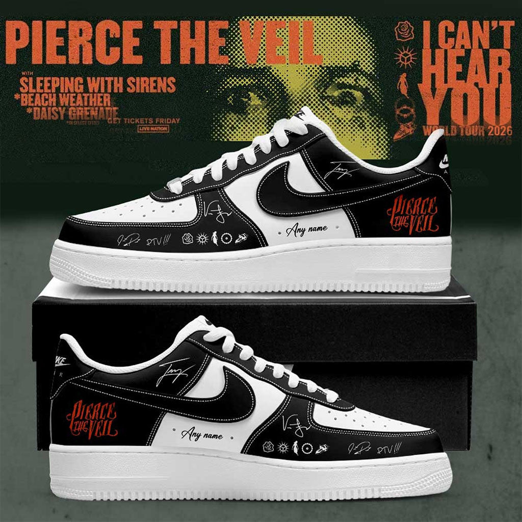 Custom Pierce The Veil Merch I Can't Hear You World Tour 2026 Signature Shoes Music Lovers Gifts - Merchluma