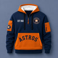 2026 Houston Astros EST 1962 Quarter Zip Hoodie Houston Astros Merch Gift For Baseball Lovers - Merchluma