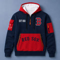 2026 Red Sox EST 1901 Quarter Zip Hoodie Boston Red Sox Merch Gift For Baseball Fans - Merchluma