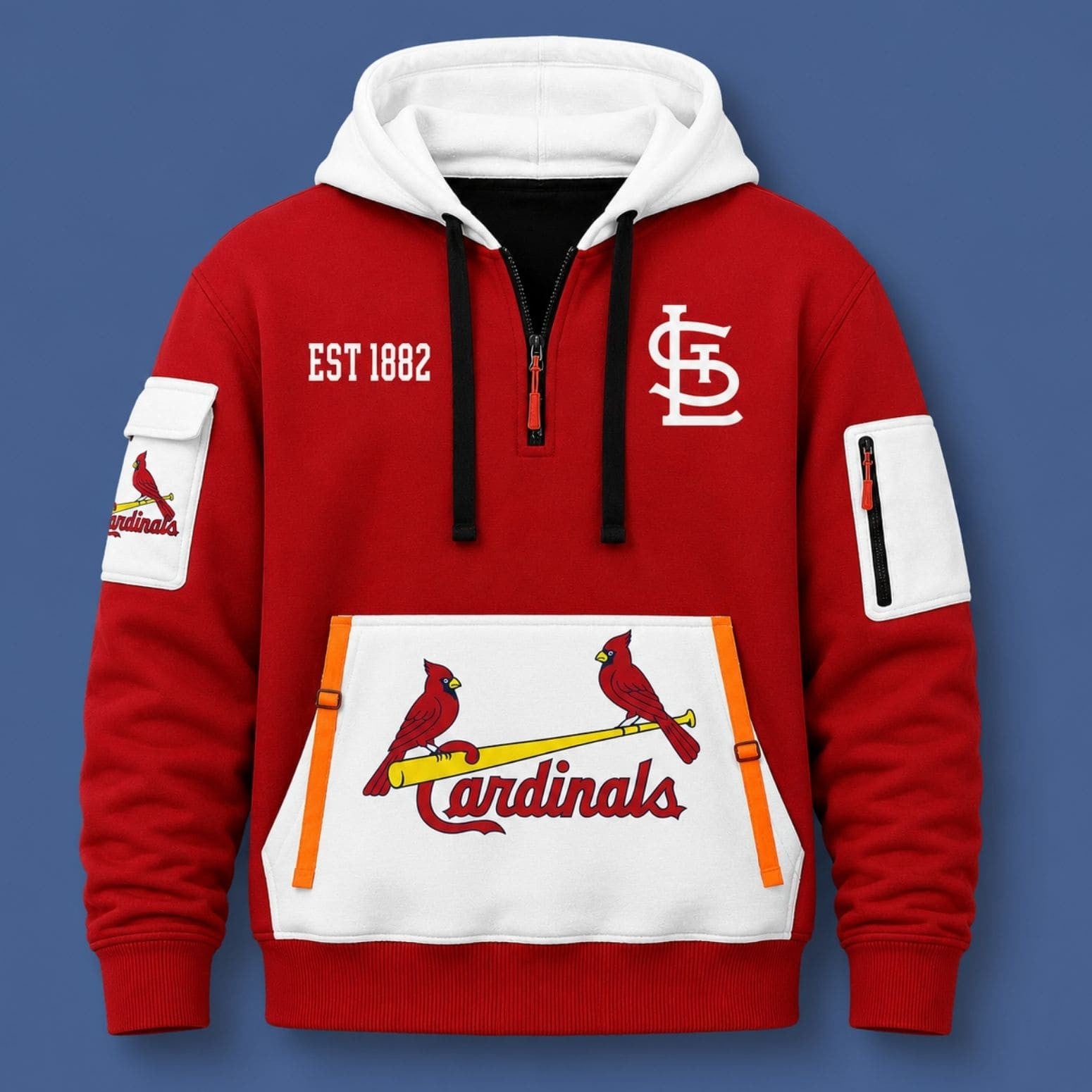 2026 Cardinals EST 1882 Quarter Zip Hoodie St Louis Cardinals Merch Cool Baseball Gifts - Merchluma