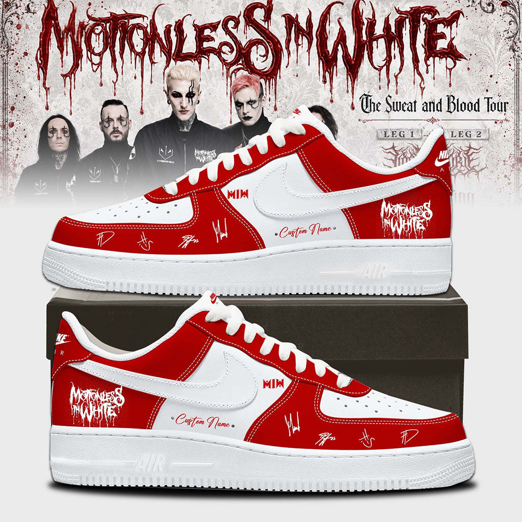 Personalized Motionless In White Merch The Sweat & Blood Tour 2026 Shoes Sneakers Fan Gifts - Merchluma