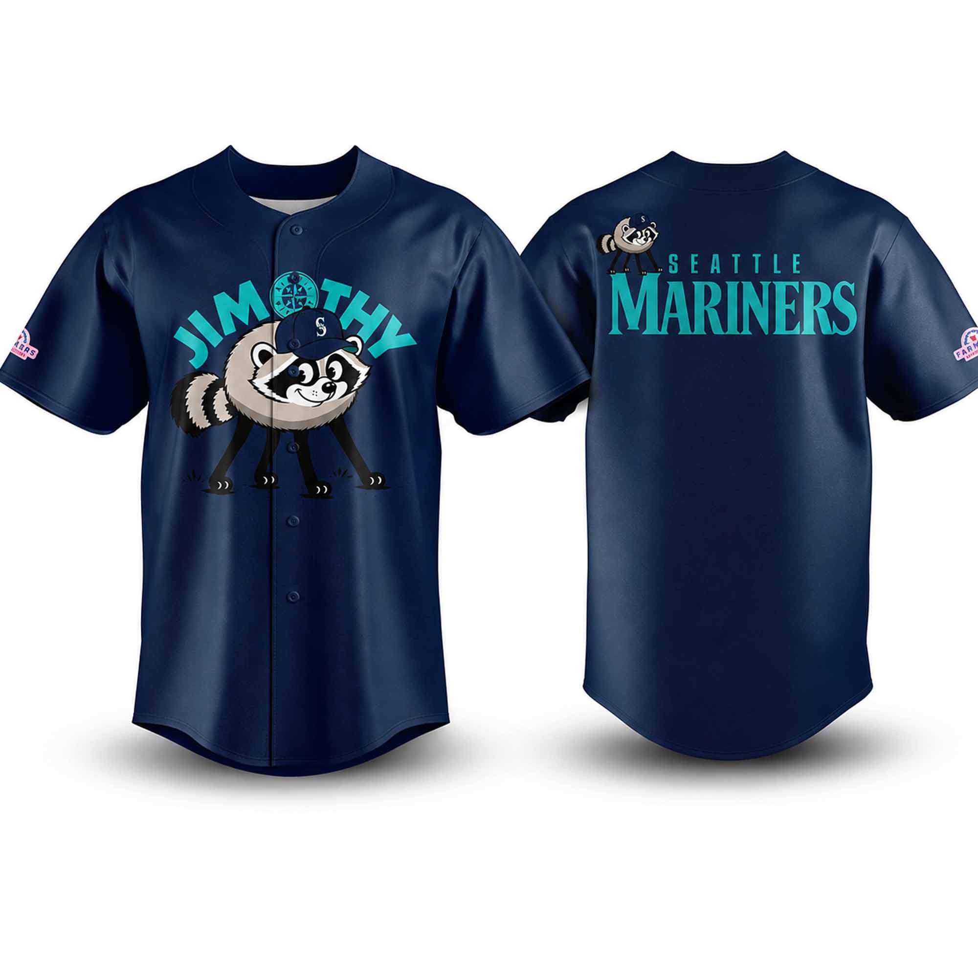 2026 Mariners Jimothy Night Baseball Jersey Seattle Mariners Merch Funny Raccoon Meme Gifts - Merchluma