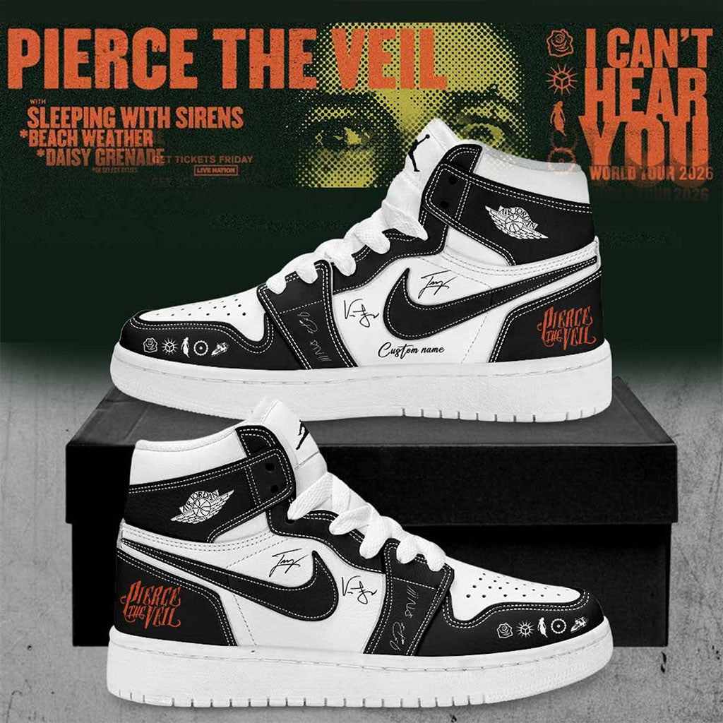 Personalized Pierce The Veil Merch I Can't Hear You World Tour 2026 Signature Sneakers Fan Gift - Merchluma
