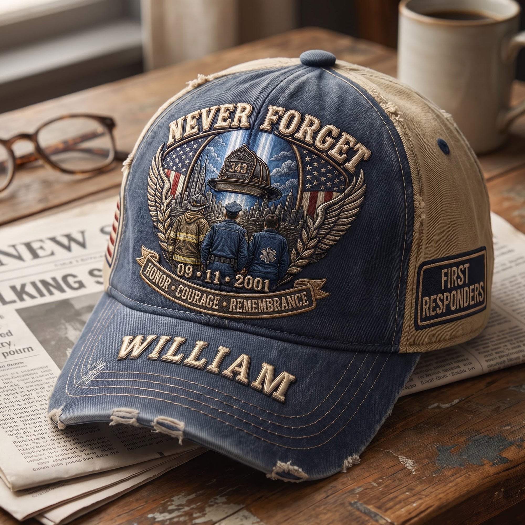 Personalized 9 11 Memorial Hat Honor The Fallen Never Forget Cap First Responders Gifts - Merchluma
