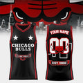 Custom Chicago Bulls Skyline Basketball Jersey Chicago Bulls Merch Basketball Fan Gift Ideas - Merchluma