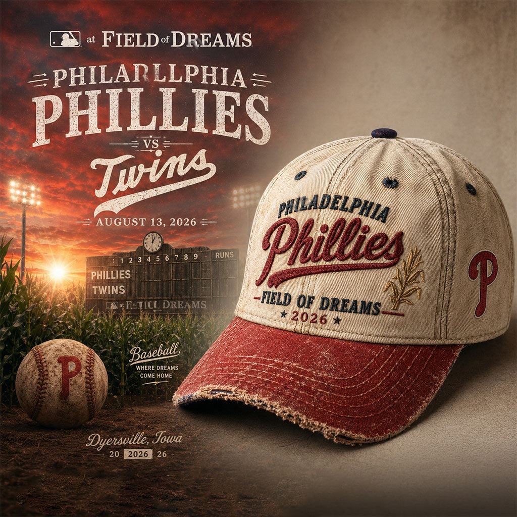 Philadelphia Phillies Field of Dreams Game 2026 Baseball Hat Phillies Merch Gifts For Fans - Merchluma