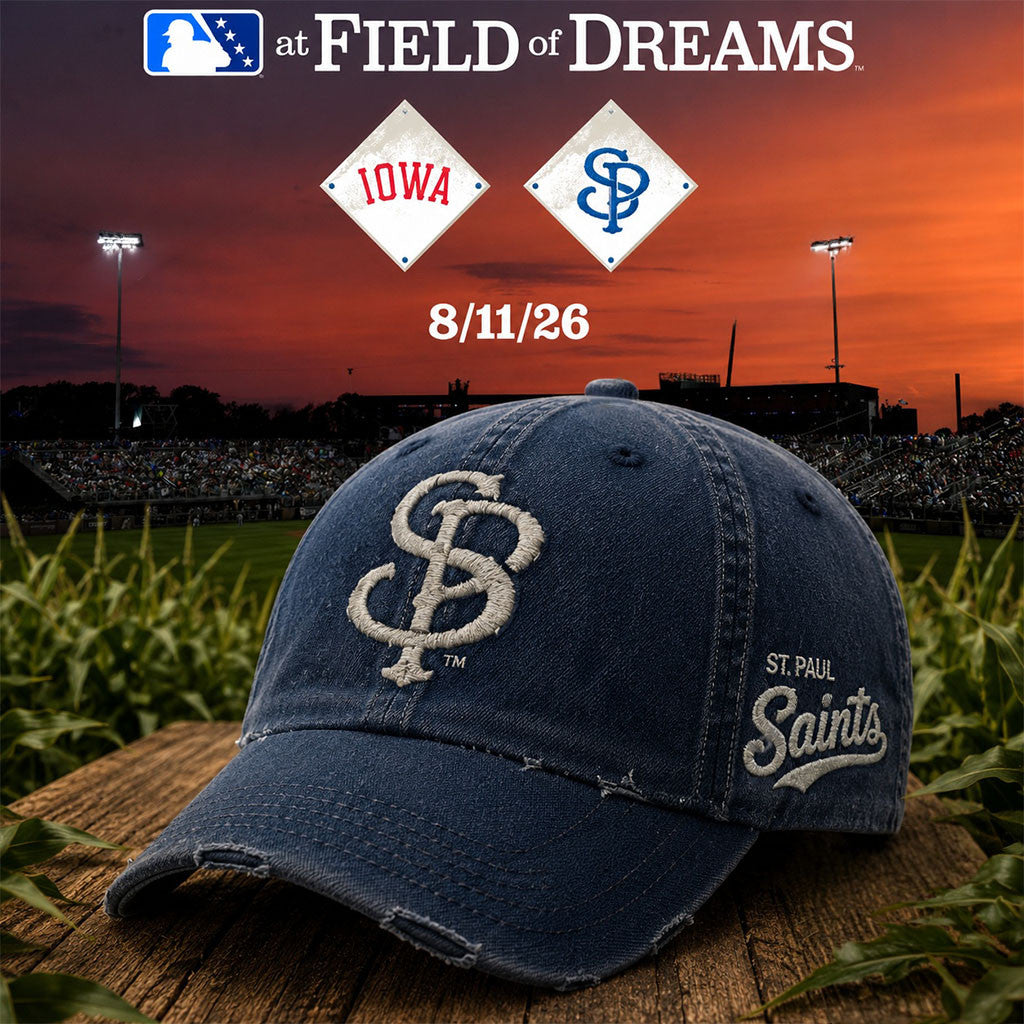St Paul Saints Field of Dreams 2026 Game Distressed Baseball Cap St Paul Saints Merch - Merchluma