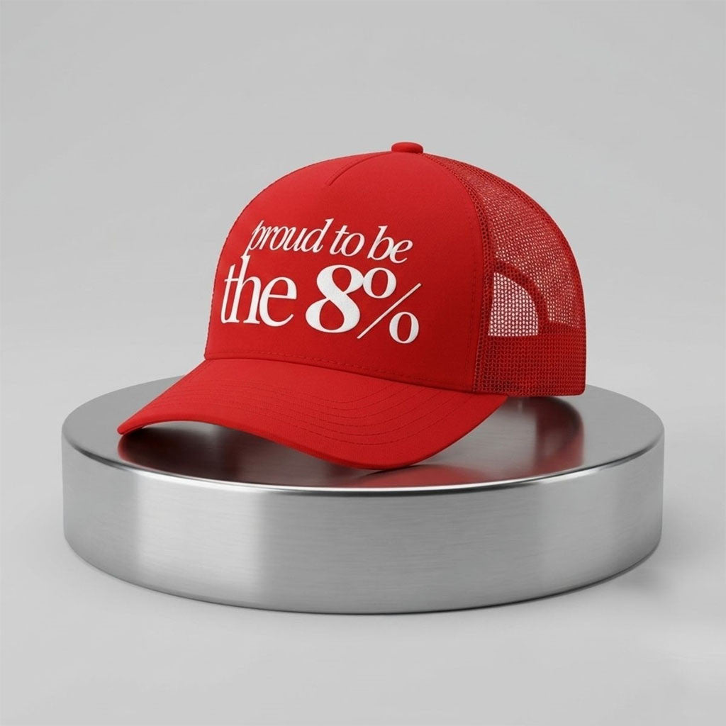 Proud To Be The 8 Percent Trucker Hat Funny Political Trend Cap Red Gift For Friends - Merchluma