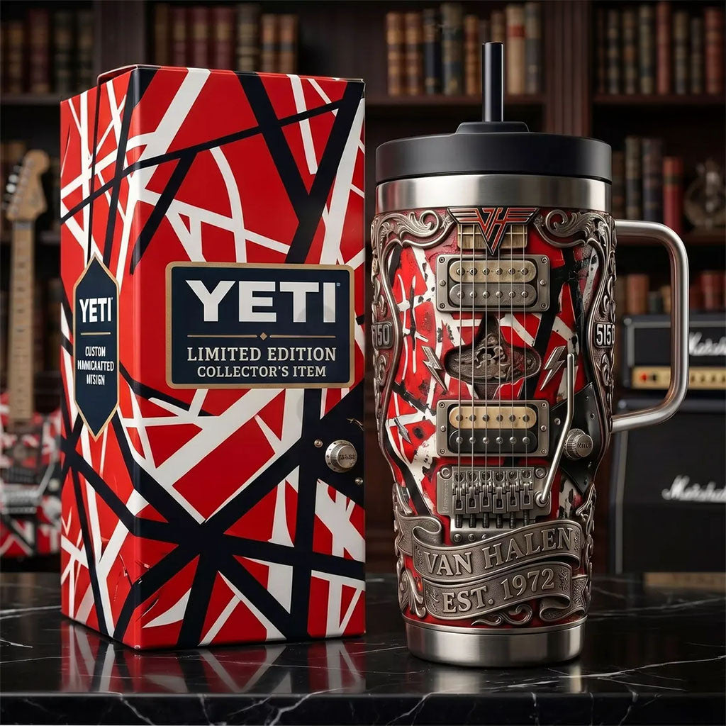 Van Halen Frankenstrat 40oz Handle Van Halen Merch Unique Gifts For Music Lovers - Merchluma