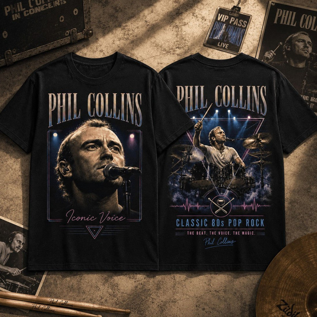 Phil Collins Iconic Voice 80s Pop Rock T-Shirt Phil Collins Merch Gifts For Brother - Merchluma
