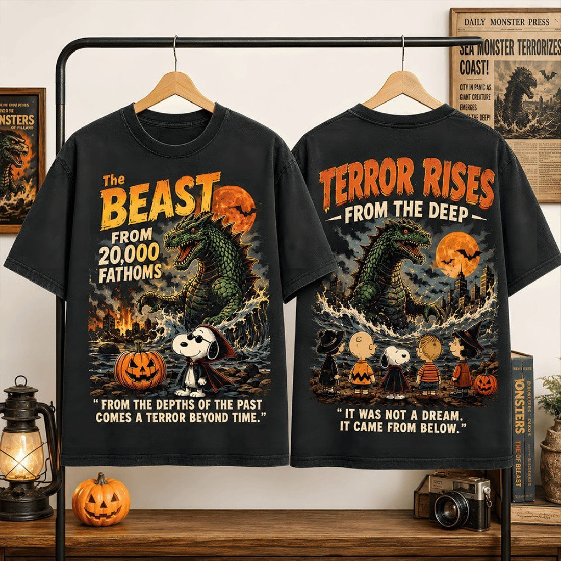 Snoopy Beast From 20 000 Fathoms Halloween Shirt Snoopy Merch Gifts For Friends - Merchluma