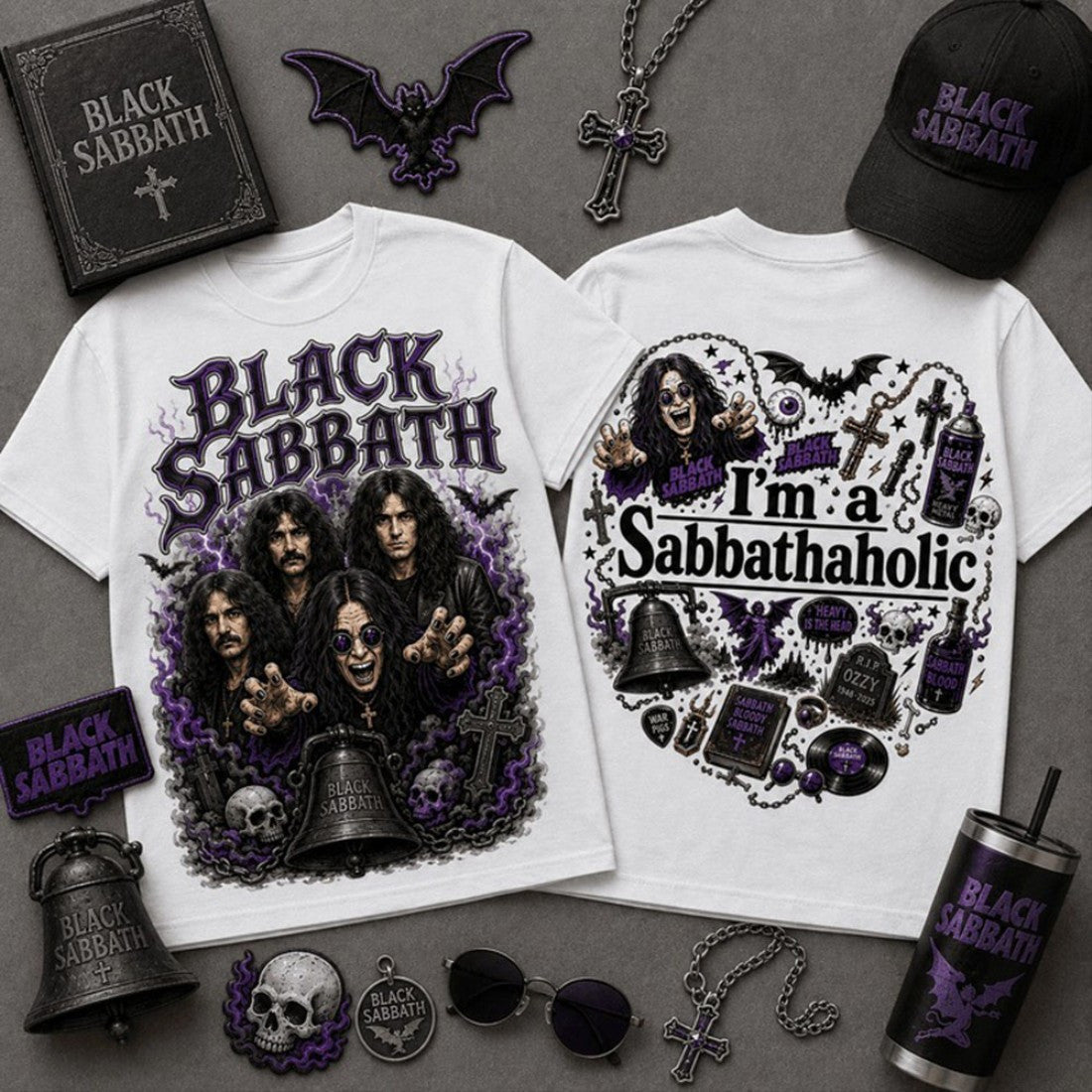 Black Sabbath Merch I'm A Sabbathaholic Heavy Metal Vintage Shirt Gifts For Music Lovers - Merchluma