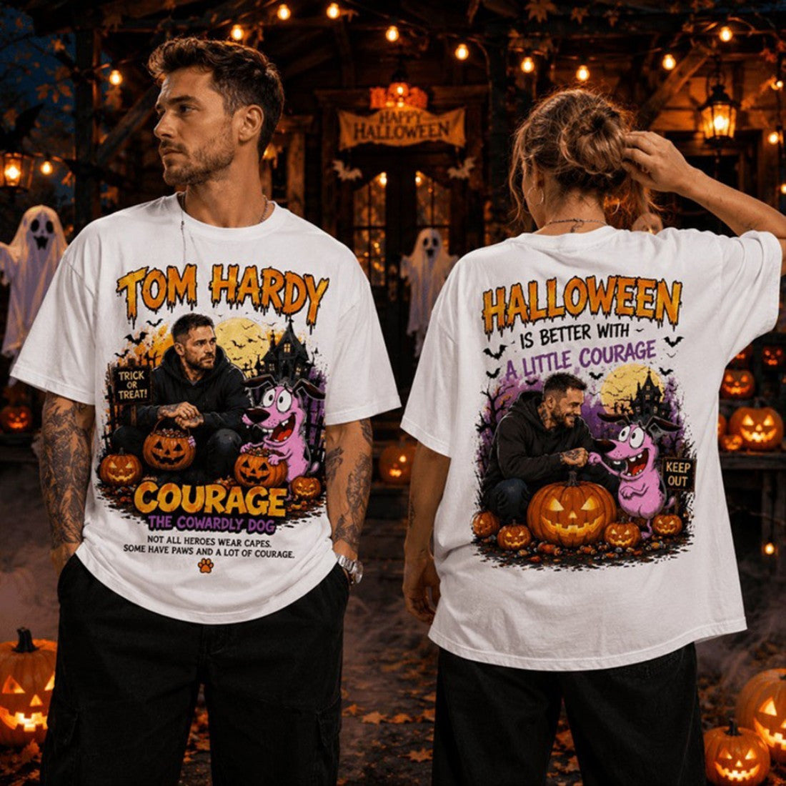 Tom Hardy And Courage Halloween Is Better With A Little Courage T-Shirt Tom Hardy Merch - Merchluma