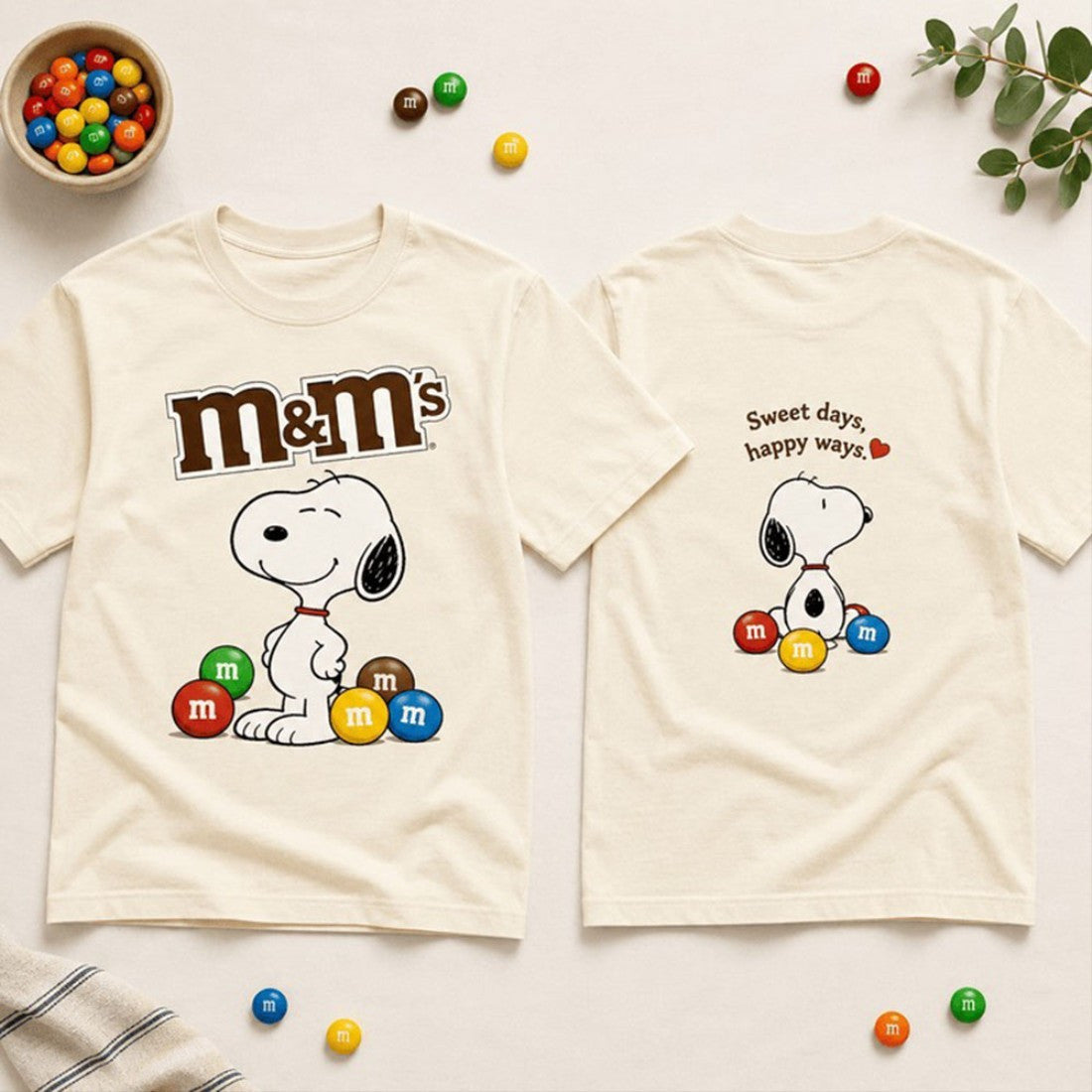 M&M's Snoopy Sweet Days Happy Ways T-Shirt Cute Snoopy Shirt Gifts For Friends - Merchluma