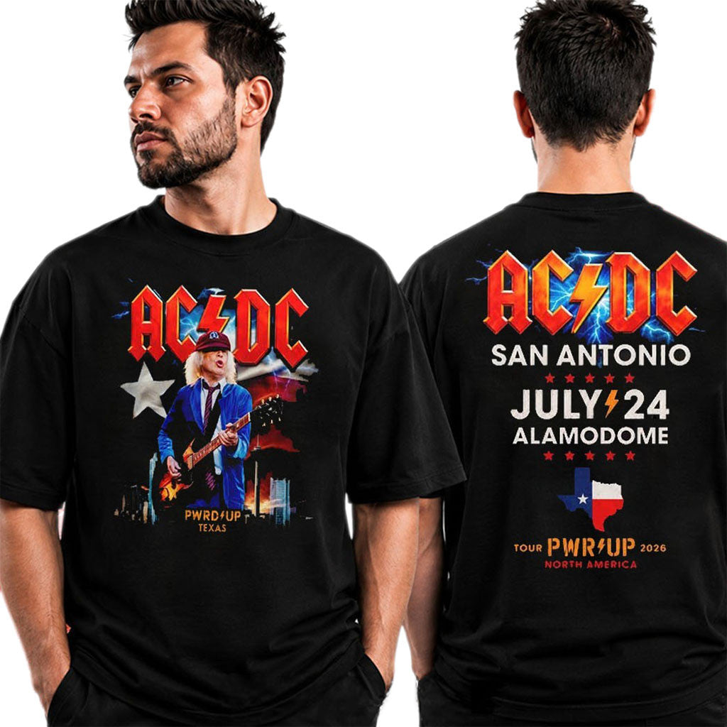 ACDC San Antonio TX Event T-Shirt ACDC Power Up Tour Merch Best Gift For Music Lovers - Merchluma