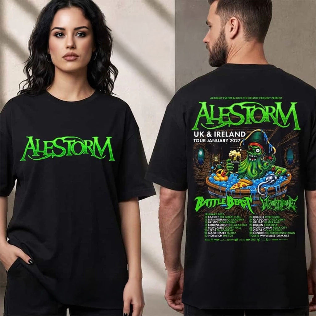 Alestorm Band UK And Ireland Tour January 2027 Schedule Tour Dates Shirt Alestorm Merch Gifts - Merchluma