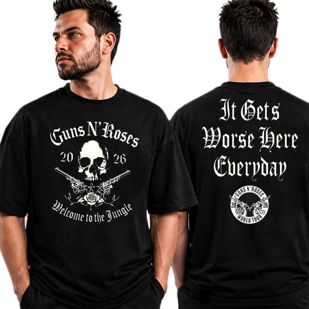 Guns N Roses Merch World Tour 2026 US Tour Welcome To The Jungle T-Shirt Gift For Rock Fans - Merchluma