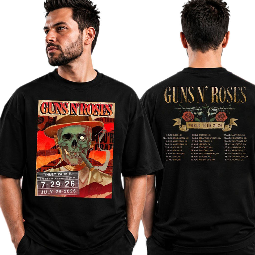 Guns N Roses Tinley Park IL 2026 Event Poster T-Shirt GNR World Tour Merch Gift For Band Fans - Merchluma