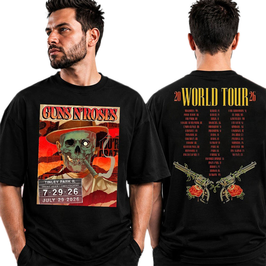 Guns N Roses Tinley Park IL 2026 Tour Event Poster T-Shirt GNR Tour Merch Gift For Rock Fans - Merchluma