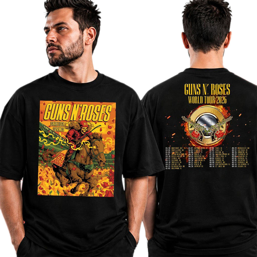 Guns N'Roses Saratoga Springs NY Concert July 26 2026 T-Shirt GNR World Tour Merch Fan Gifts - Merchluma