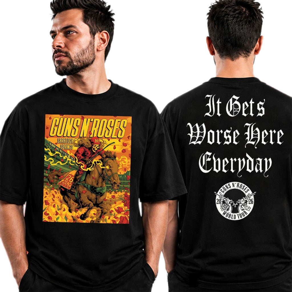 Guns N' Roses Tour 2026 SPAC Saratoga Springs NY July 26 T-Shirt GNR Concert Merch Fan Gifts - Merchluma
