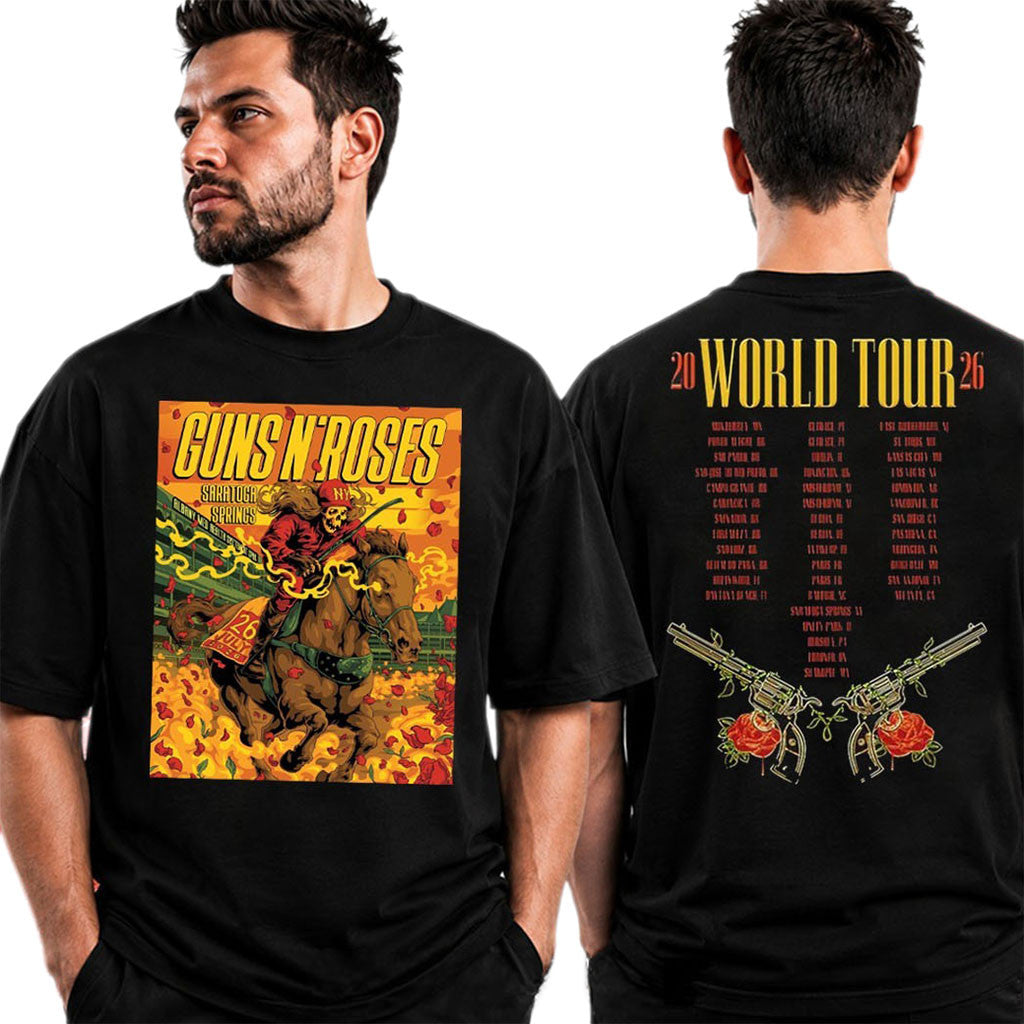Guns N' Roses Tour Saratoga Springs NY July 26 2026 SPAC T-Shirt GNR Concert Merch Fan Gifts - Merchluma
