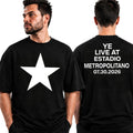 Kanye West Merch Ye Live At Estadio Metropolitano Madrid Spain 2026 Concert Star T-Shirt Black - Merchluma