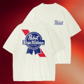 Pabst Blue Ribbon Merch 2026 Pabst Blue Ribbon Beer Logo T-Shirt Dad Fathers Day Gifts - Merchluma