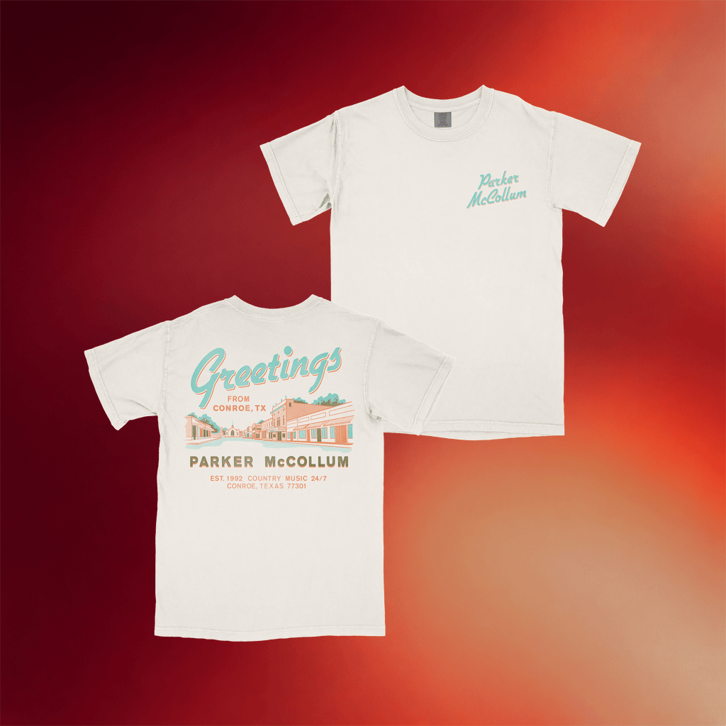 Parker McCollum Merch Greetings From Conroe TX T-Shirt Gifts For Country Music Fans - Merchluma
