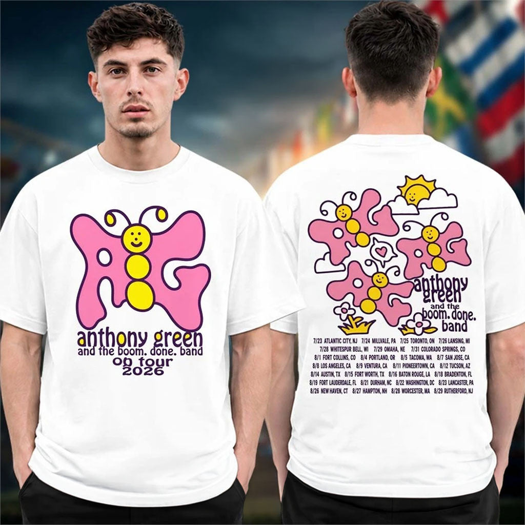 Anthony Green Merch This Tour Won't Save You Tour 2026 Butterfly Tour Shirt Gift For Fans - Merchluma
