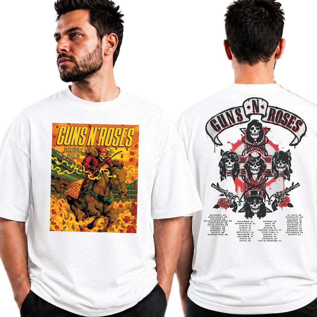 Guns N'Roses July 26 2026 Saratoga Performing Arts Center T-Shirt White GNR Tour Merch Gifts - Merchluma